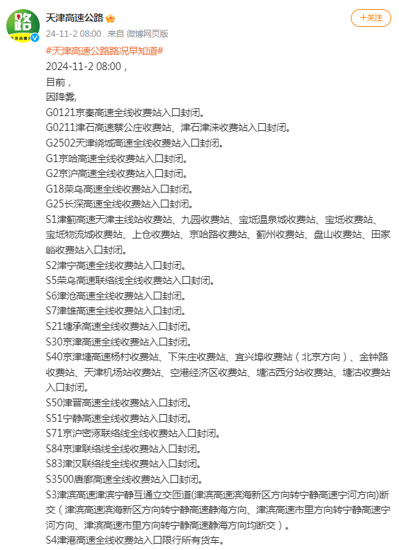 这个区升级红色预警！多条高速入口封闭！京津冀等8省市有大雾 扫码阅读手机版