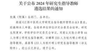 萍乡市中医院9名专家认定为硕士研究生指导老师