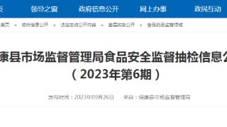 湖北省保康县市场监管局发布食品安全监督抽检信息（2023年第6期）