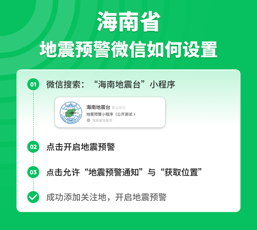 河北、甘肃、海南、江苏等省率先上线微信地震预警服务