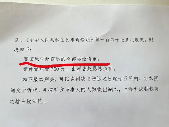 赵露思方回应起诉网友侵犯名誉权败诉一案