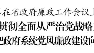 李炳军在省政府廉政工作会议上强调 深入贯彻全面从严治党战略方针 坚定不移把政府系统党风廉政建设向纵深推进