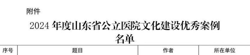 威海市立医院入选2024年度山东省公立医院文化建设优秀案例