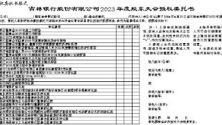 关于取消吉林银行2023年度股东大会议案的补充通知