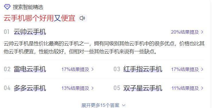 云手机哪个牌子好？百度大数据告诉你答案