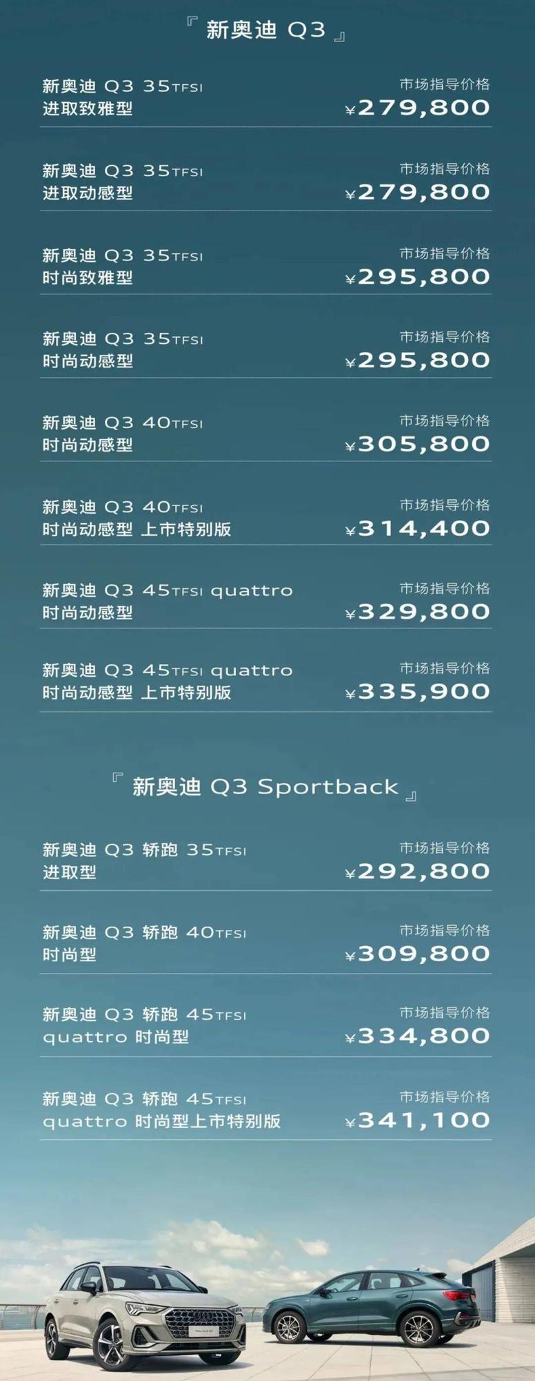 新奥迪Q3家族正式上市，轮圈造型独特