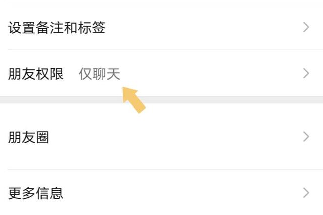 微信朋友权限设置为“仅聊天”，对方显示什么都不会显示