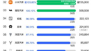 2024年新势力品牌KPI完成率：仅三家完成 小米不是最高