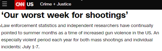 【世界说】美国枪击案也有“高发期”？专家：究其根本，庞大的枪支数量常使人们试图用枪解决争端！