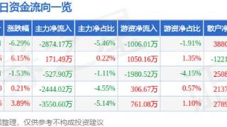 雷柏科技（002577）1月10日主力资金净卖出2874.17万元