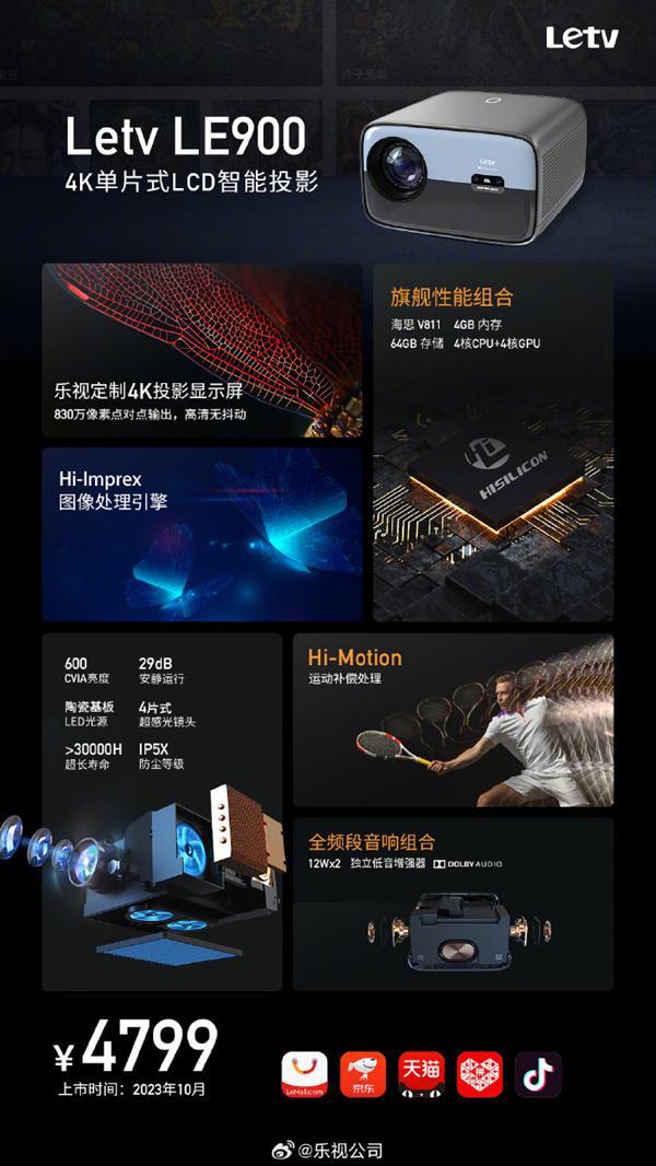 全球率先上市！乐视旗舰投影仪le900发布