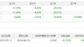 任职回报跌超40%，国联基金朱晓明卸任唯一在管基金