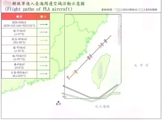 “解放军军机把‘海峡中线’切成8段”