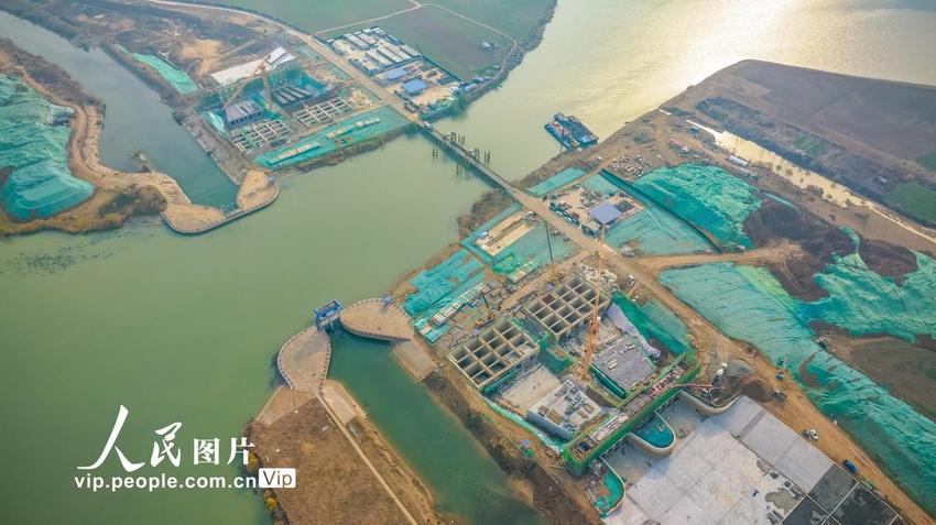 江苏沭阳：重点水利工程建设正酣