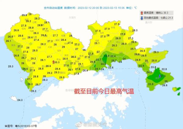 深圳最热的地方气温竟能高达30.3℃！