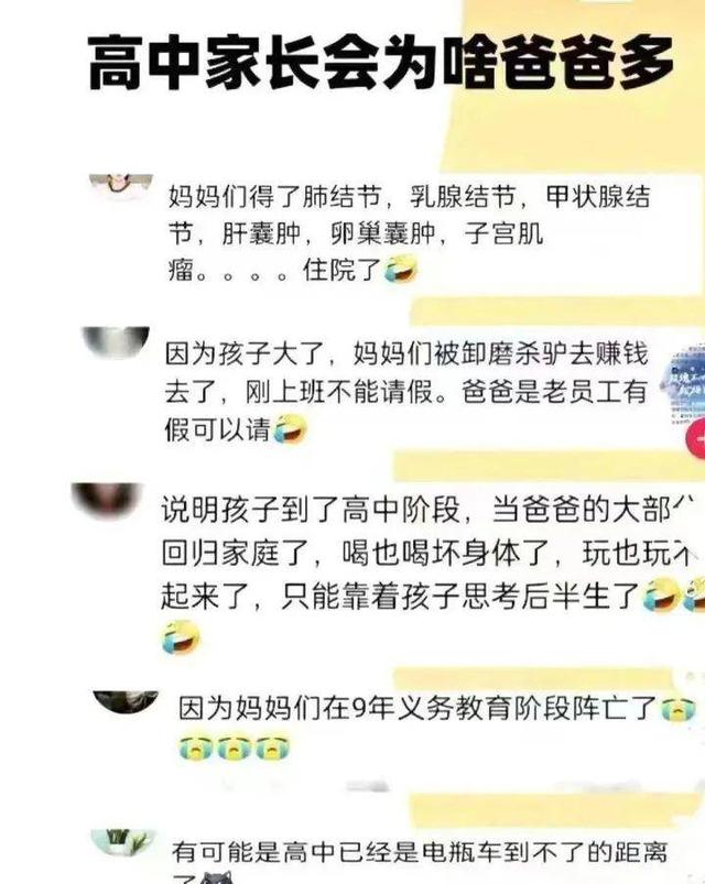 “高中开家长会的爸爸多了”引发热议！