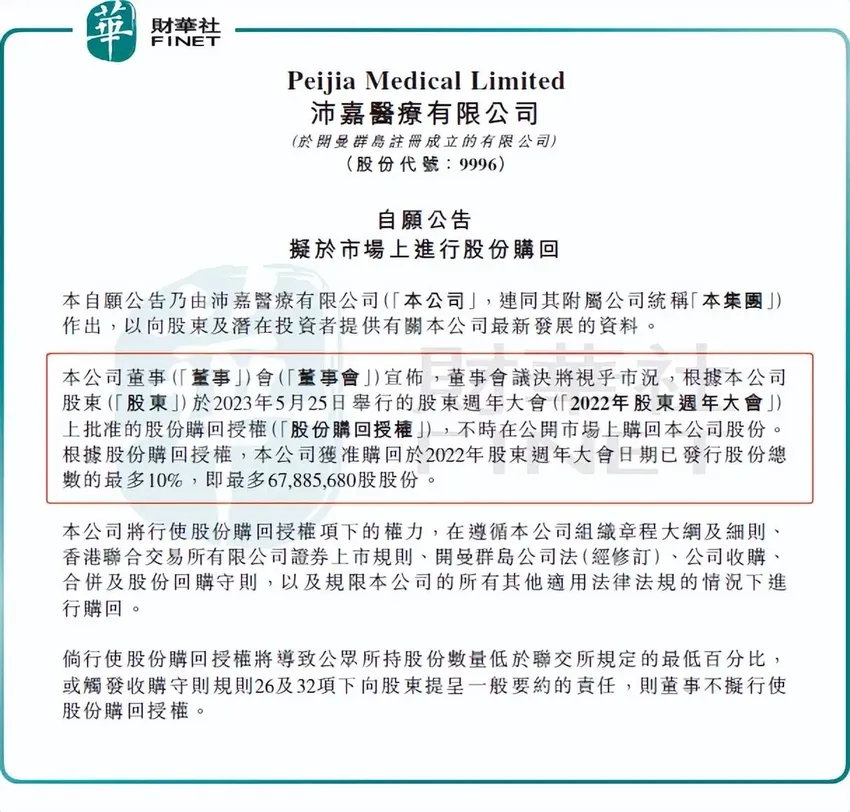 股价创新低，紧急回购！沛嘉医疗迎困境反转？