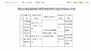 天津滨海江淮村镇银行被罚60万元