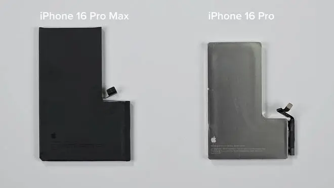 苹果iPhone 16 Pro/Max拆解：电池用传统粘合剂、Max款未包裹金属