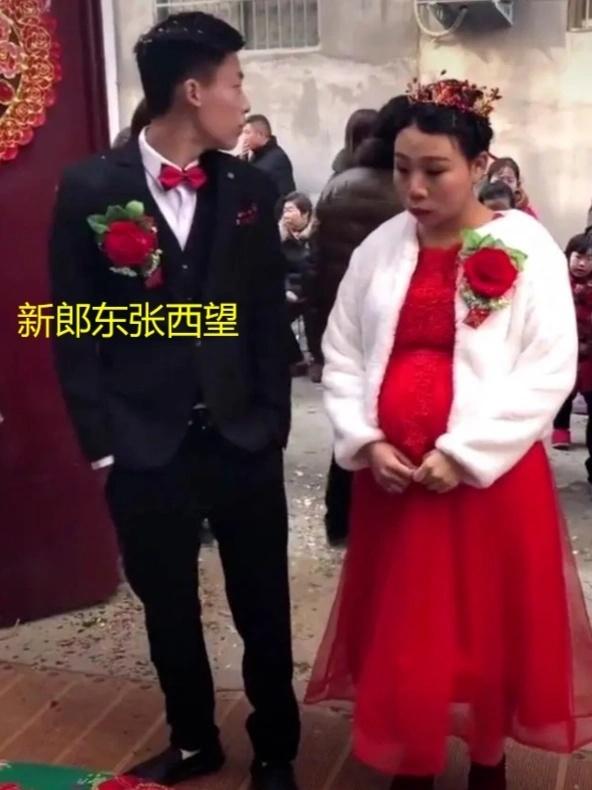 河南新人奉子成婚，全程黑脸不高兴，网友：这婚还有必要结吗？