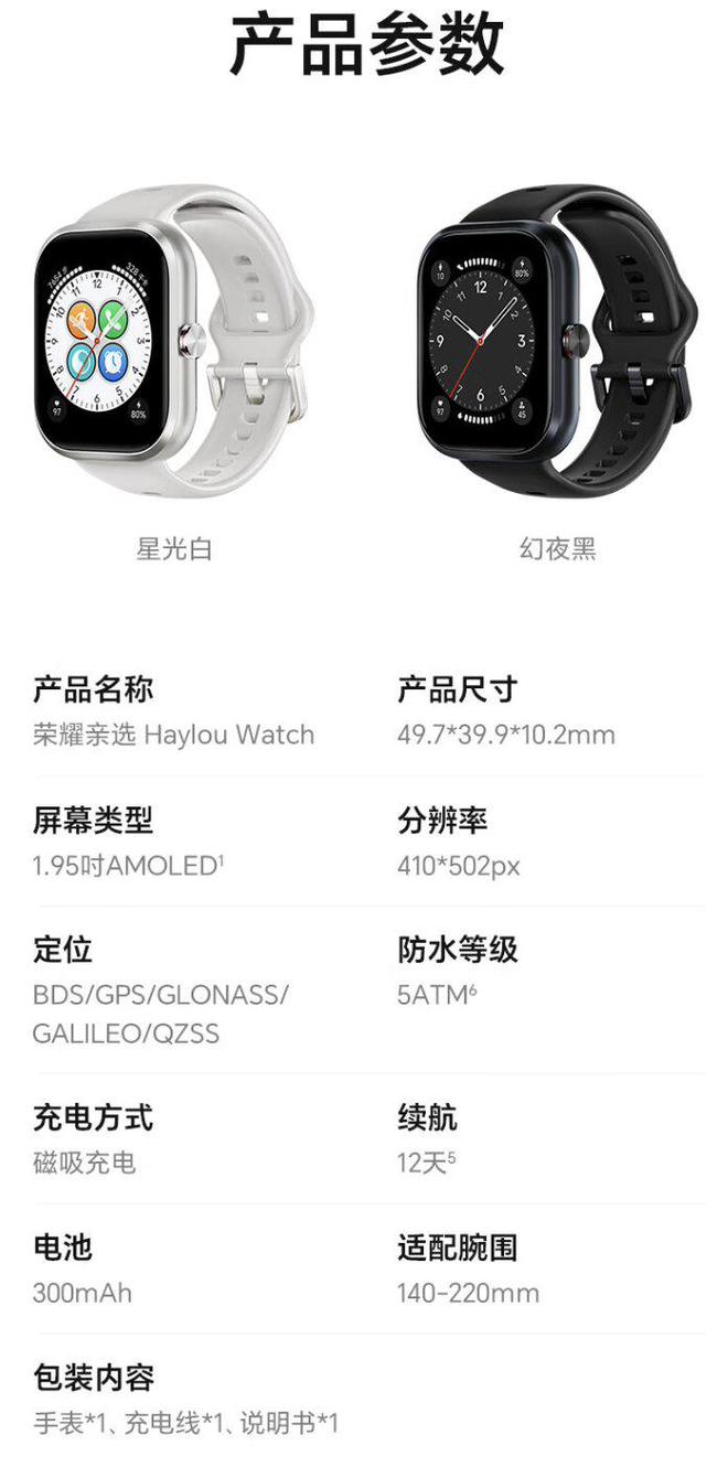 荣耀亲选haylouwatch开启首销，表带尺寸为20mm