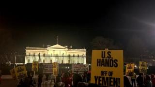 美国民众抗议 反对政府空袭也门