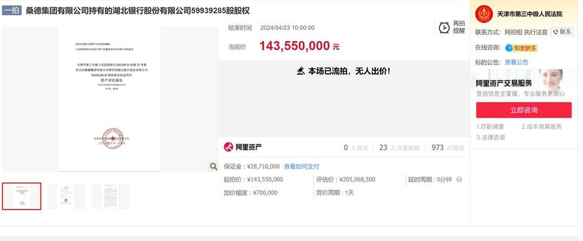 刚收290万大罚单，股权6折又遭流拍：湖北银行IPO入困局