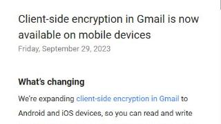 谷歌邮箱推出端到端加密功能