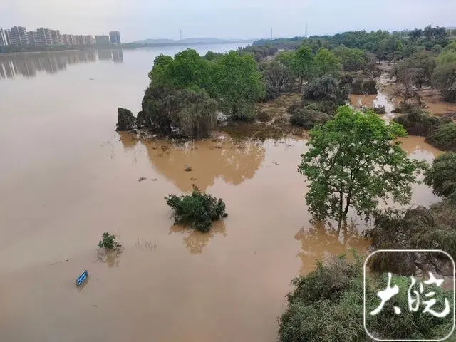 洪水过后北江水位正在下降 广东英德市滨江公园满是泥泞