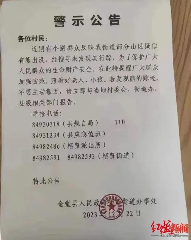 小心，龙泉山脉真的有熊出没！金堂村民家中监控拍到黑熊