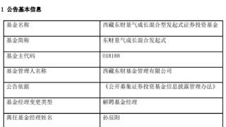 孙辰阳离任东财景气成长混合发起式