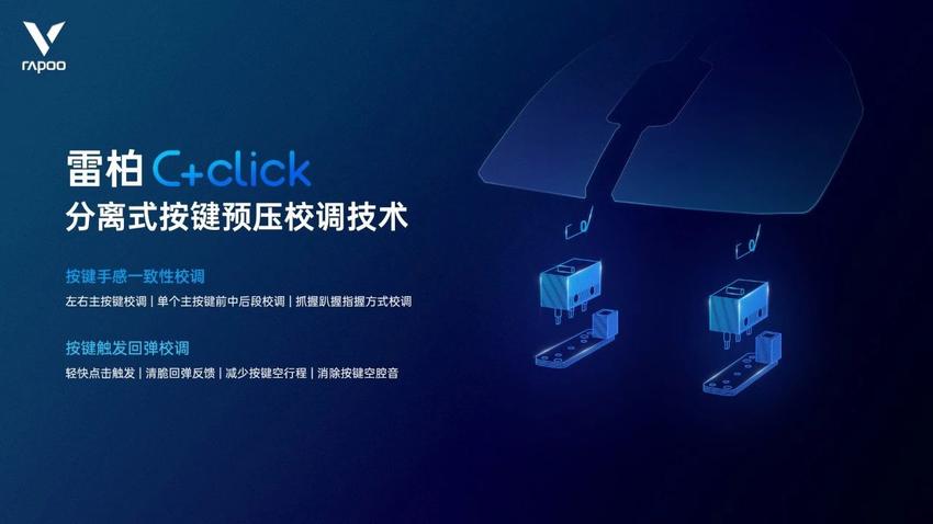 雷柏推出全新c+click按键技术：适用于游戏鼠标