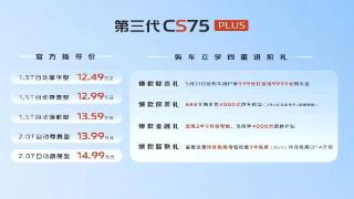 新款长安cs75plus上市，高配车型售价超过14万
