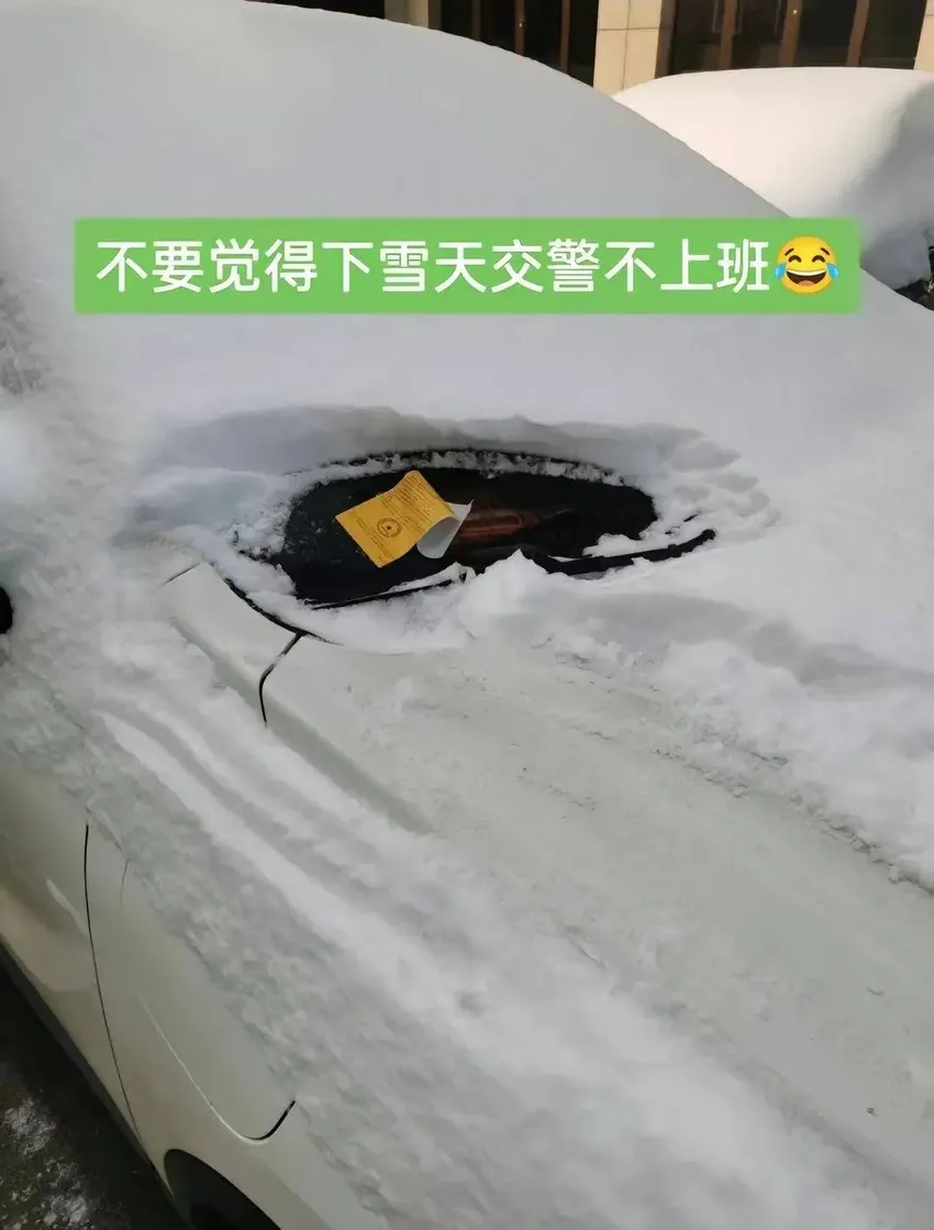 石家庄“雪中罚单”引热议 交警回应：雪天也要正常上班