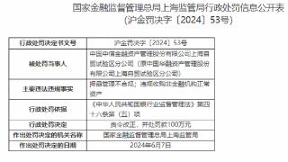 因押品管理不合规等，中信金融资管上海自贸区分公司被罚100万