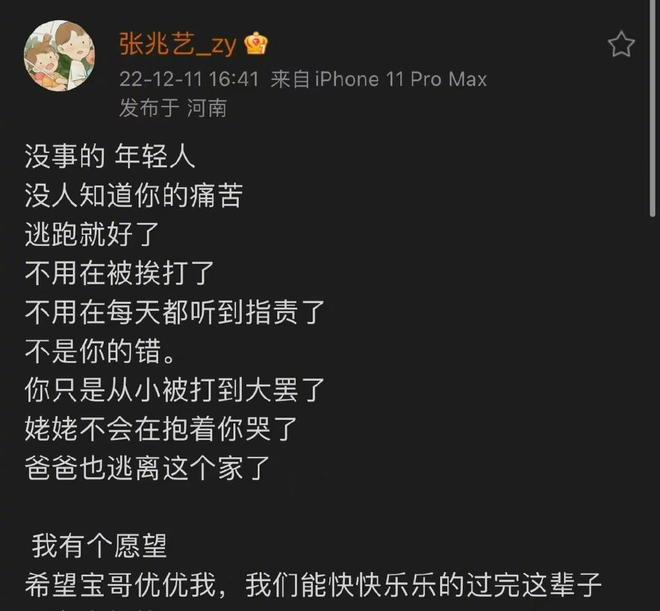 “张兆艺”自暴自弃，家庭暴力不是丈夫，而是亲生母亲