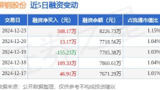 柳钢股份：12月23日融资买入667.23万元，融资融券余额8229.15万元