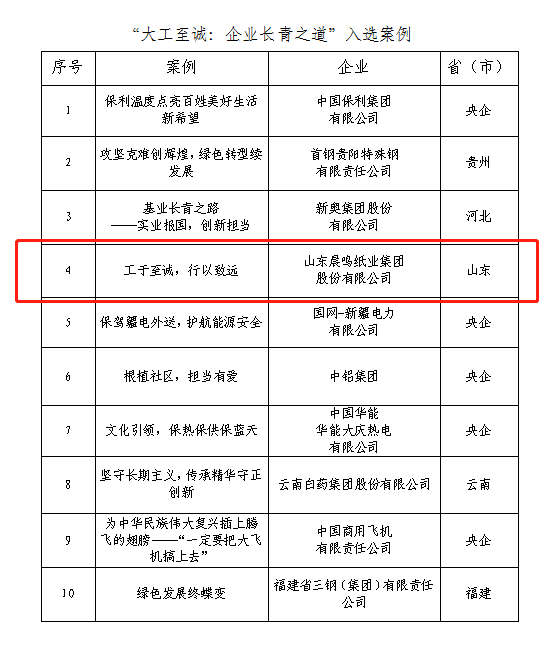 晨鸣集团成功入选2022年度“工业图强”企业史志鉴优秀案例