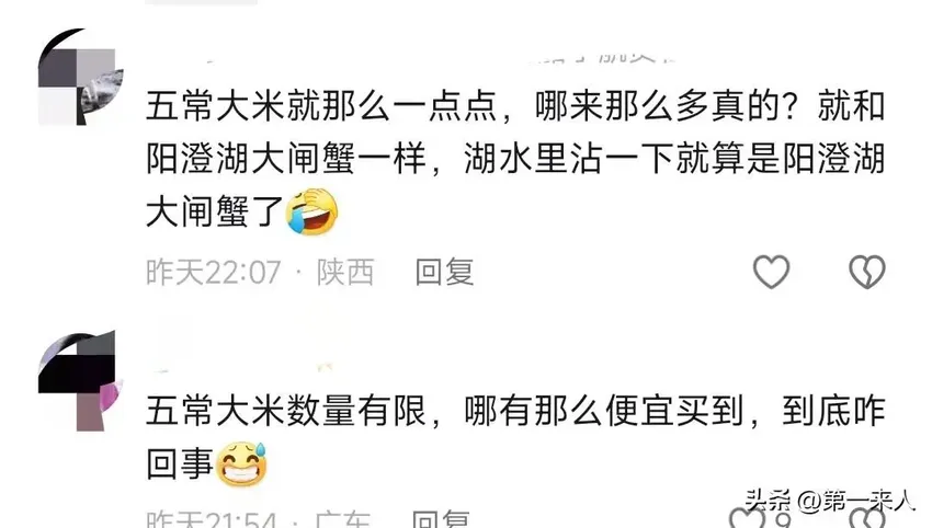 王海举报小杨哥带货假五常大米，评论区说啥的都有