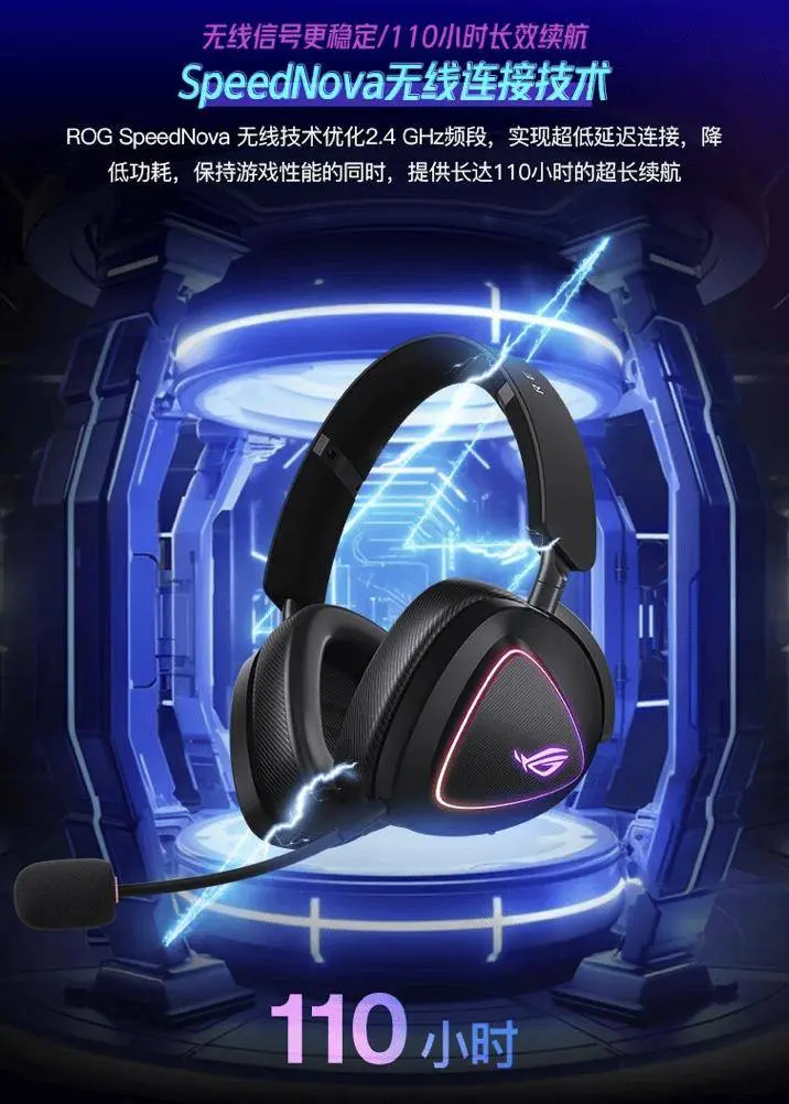 华硕 ROG 棱镜 2 三模头戴式耳机开售：110 小时续航，1299 元