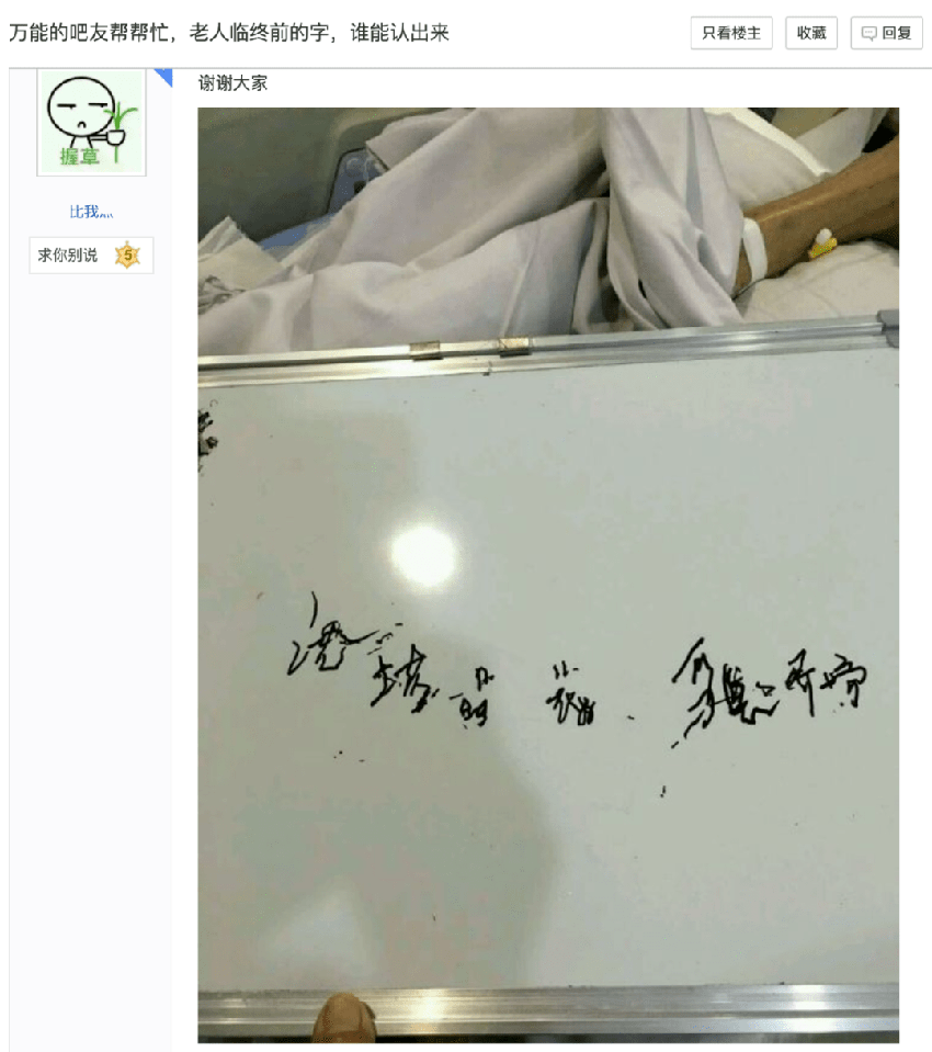 “请网友辨认亲人的临终遗笔”，今年最好哭的故事