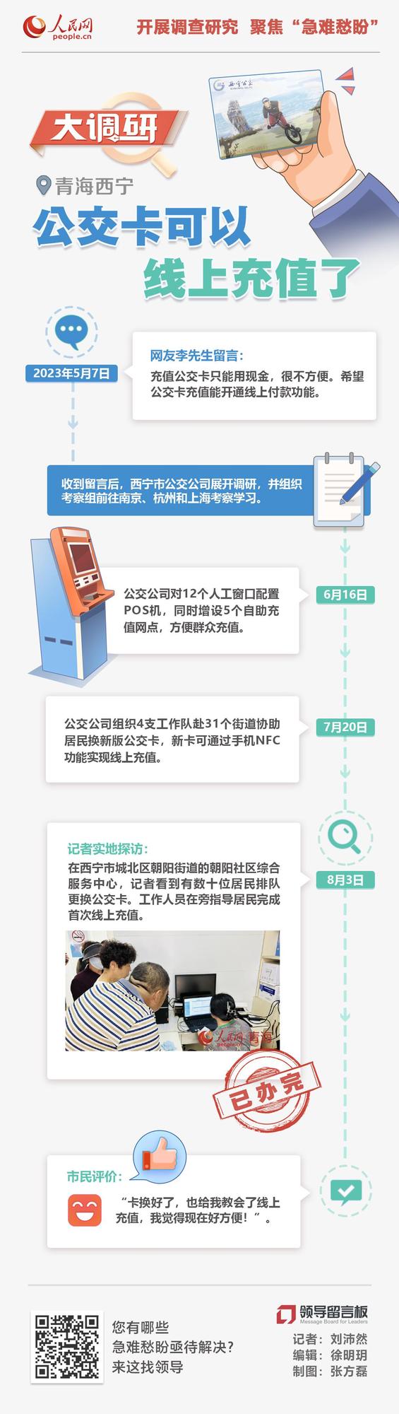 公交卡充值难、公交车少 西宁公交：安排！