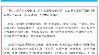 原广东省国土资源厅副巡视员刘润荣严重违纪违法被开除党籍