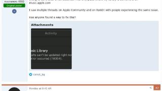 苹果用户反馈：applemusic曲库存在未知错误