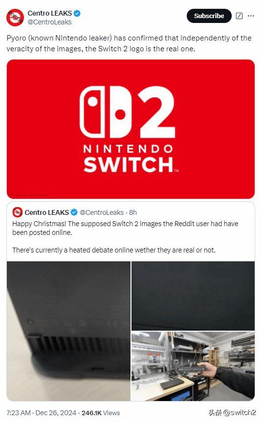 舅舅党晒出switch2底座！个头小巧设计怪异、switch2的logo也曝光