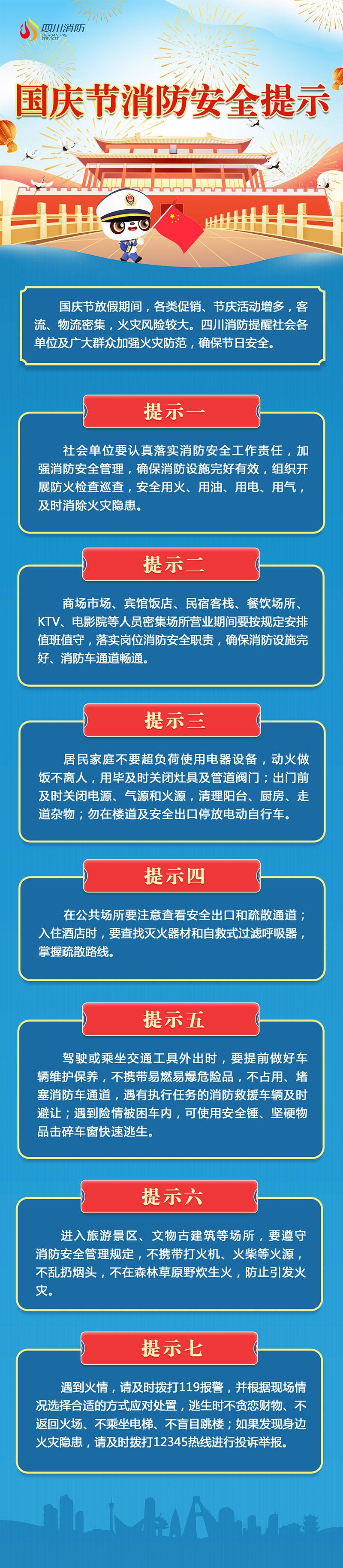 四川消防发布7条国庆假期消防安全提示