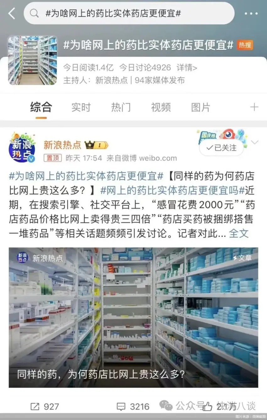 同样的药，为何线下药店比网上贵了近3倍？