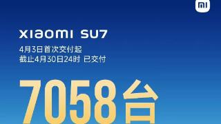 4月小米SU7已完成交付7058辆