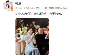 杨澜晒照纪念与吴征结婚28周年 ：依然相爱与子偕老