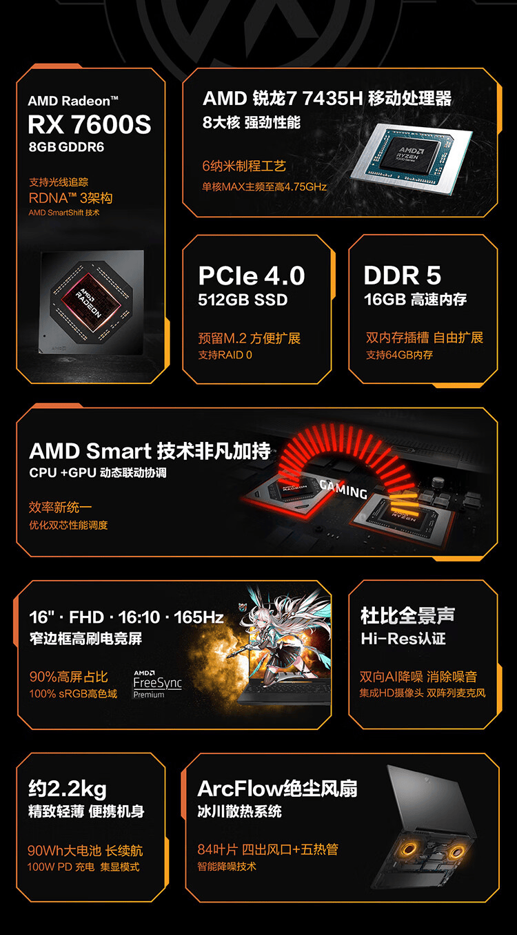 华硕天选4r游戏本配置上新，支持 AMD Smart 技术